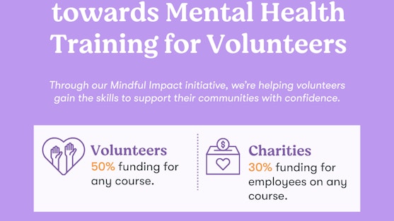 50% funding towards mental health training for volunteers