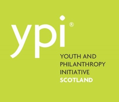 ypi logo - ypi youth and philanthropy initiative Scotland on a lime gren background