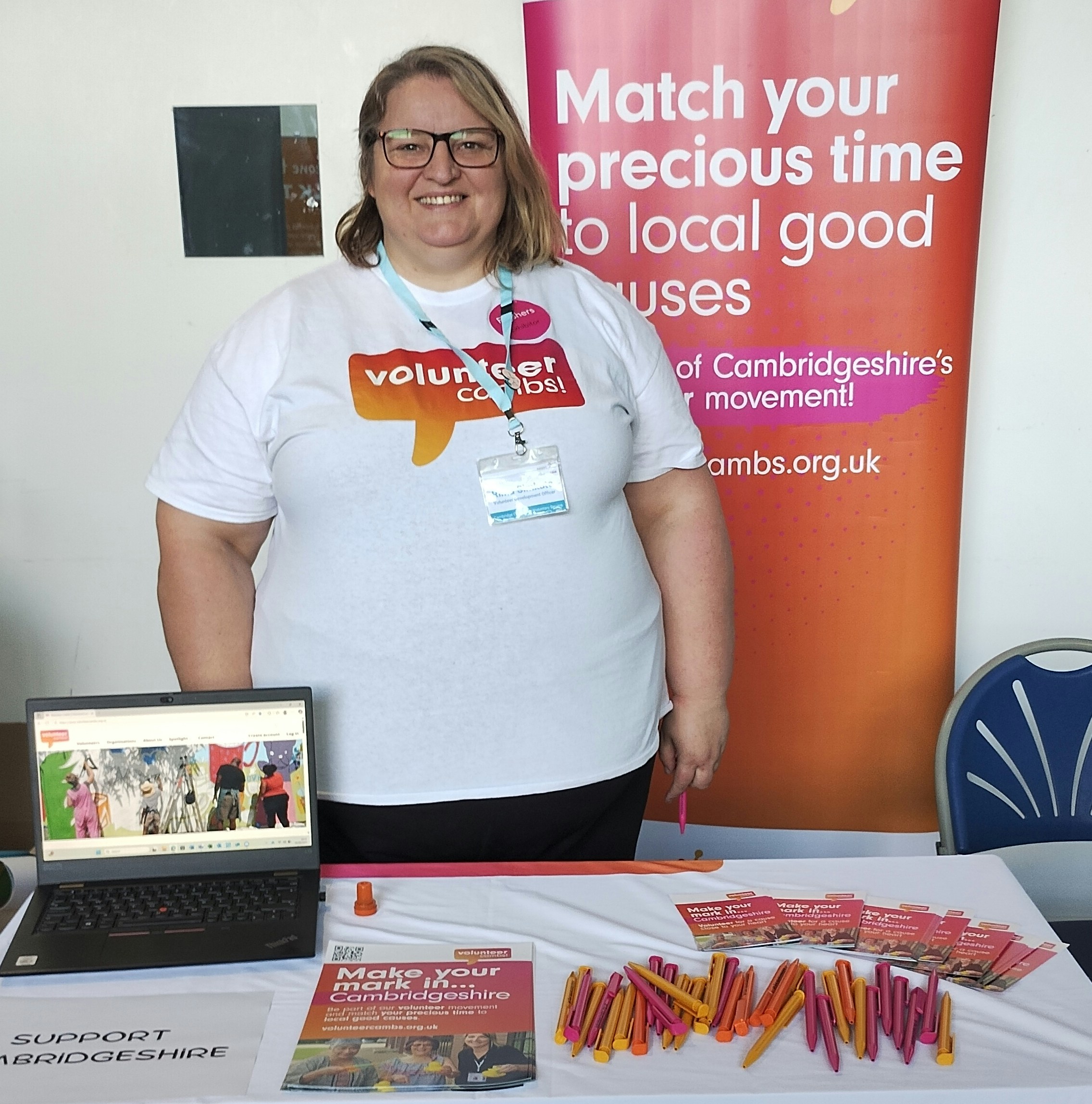 Photo of Rima smiling at a Volunteer Cambs event 