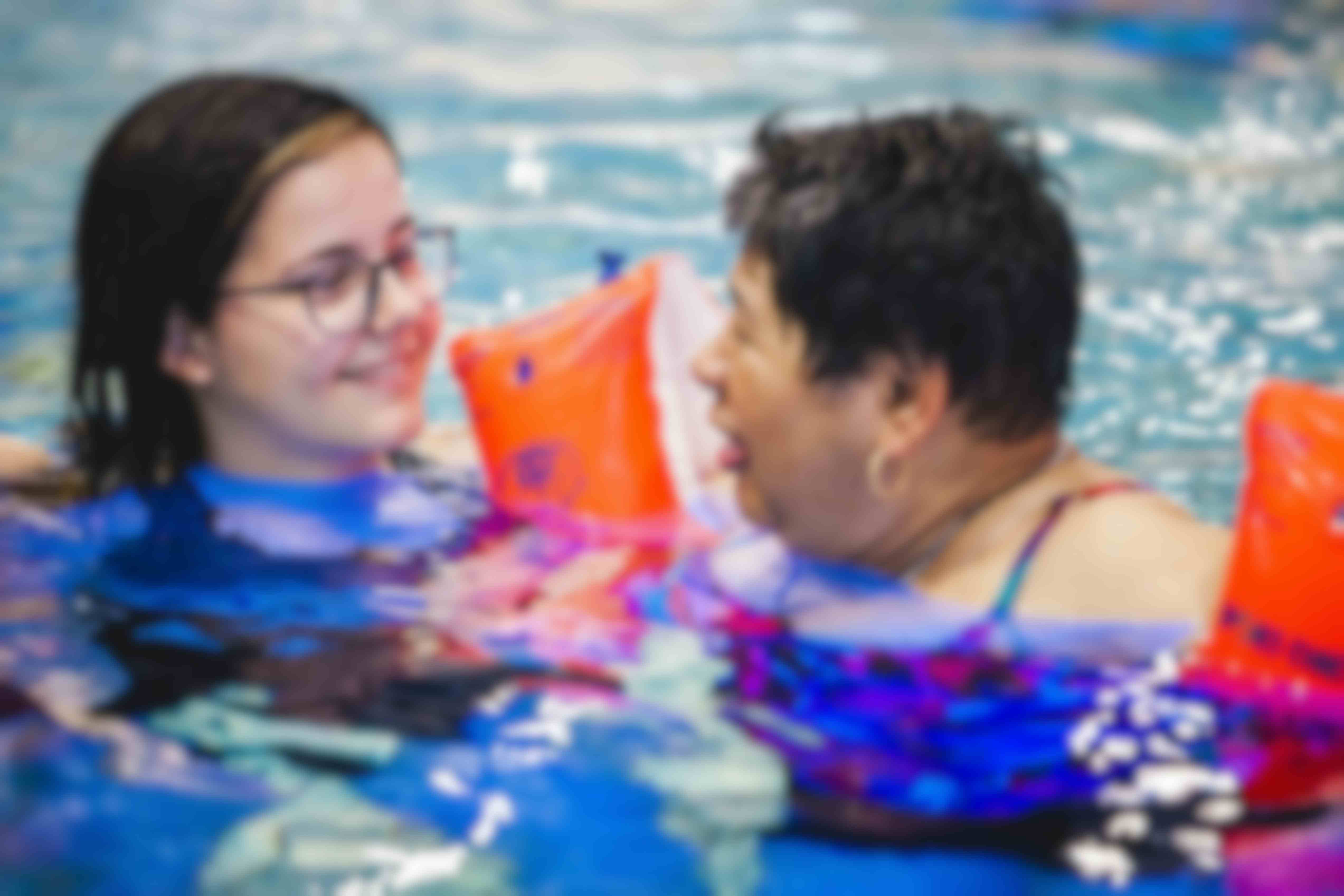 Swimming supervisor for children with disabilities