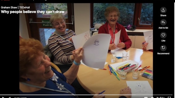 Using his skill as an art teacher Graham Shaw showcased on TED Talks, how just volunteering helped a group of stroke survivors.