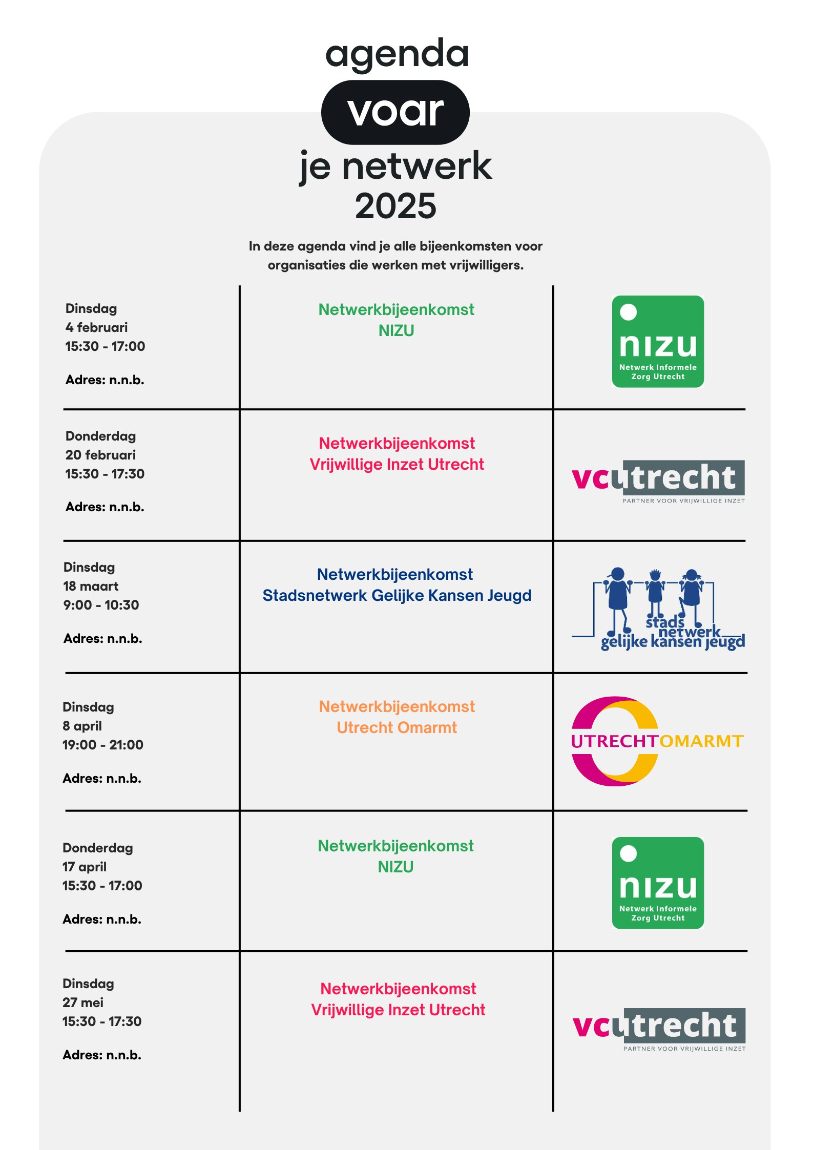 agenda voar je netwerk