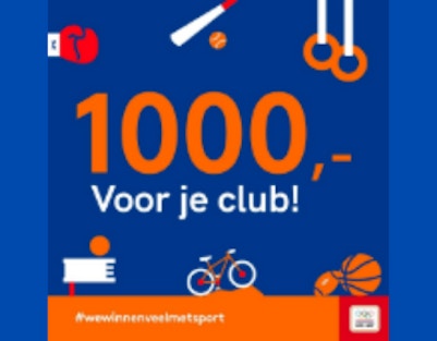 Om jouw sportclub te ondersteunen kan je eenmalig 1000 euro aanvragen! 