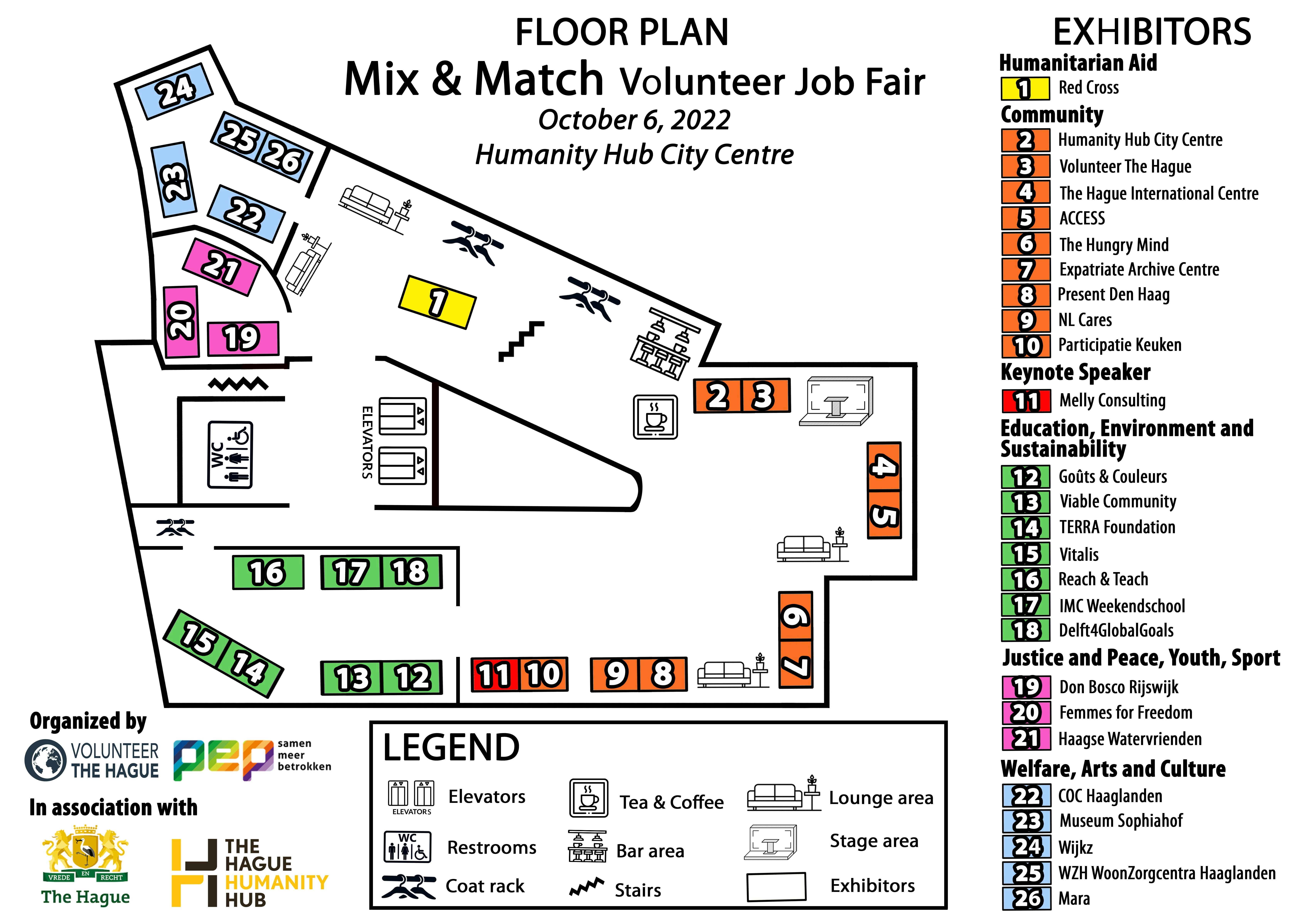Mix & Match volunteer job fair - floor plan