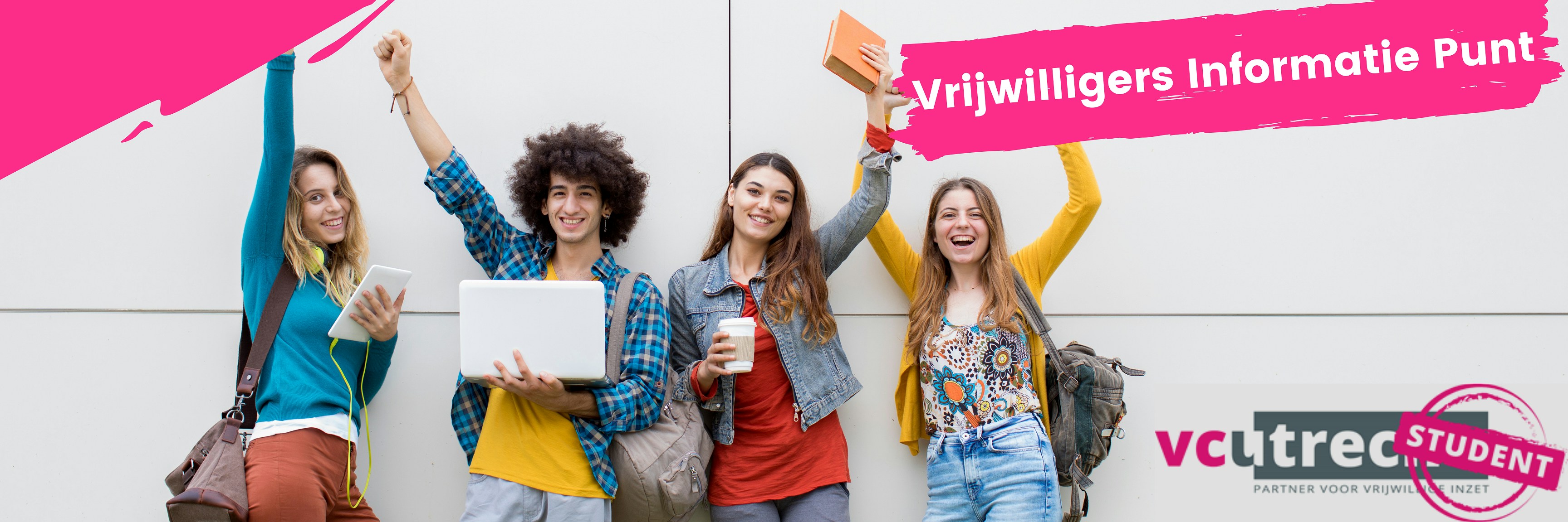 Vrijwilligers informatiepunt door studenten van de hogeschool Utrecht